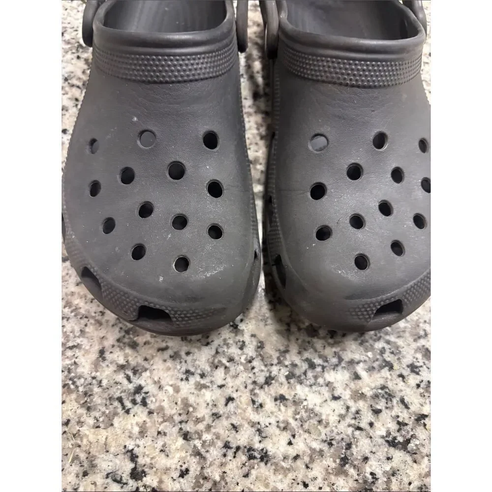 CROCS Kids Black Classic Clogs with Heel Strap